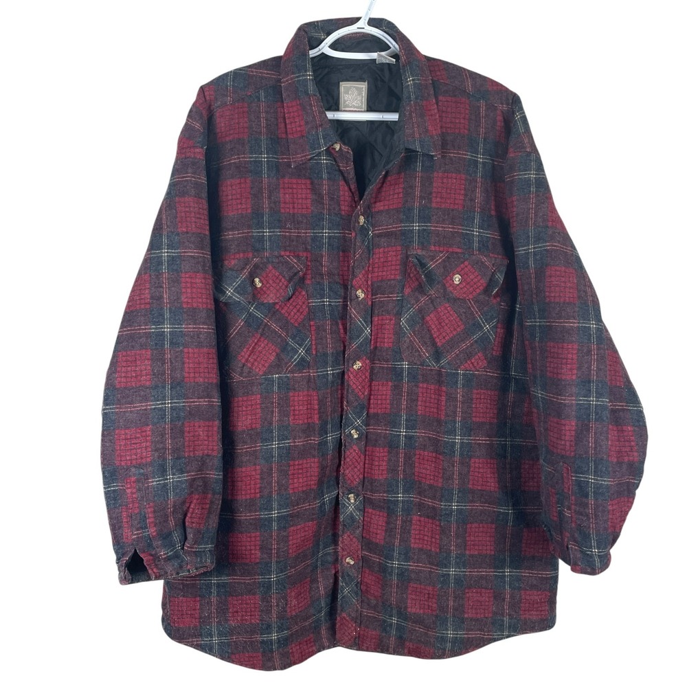 Vintage Outdoor Exchange Lined Shacket Mens XL Red Plaid Button Up *read